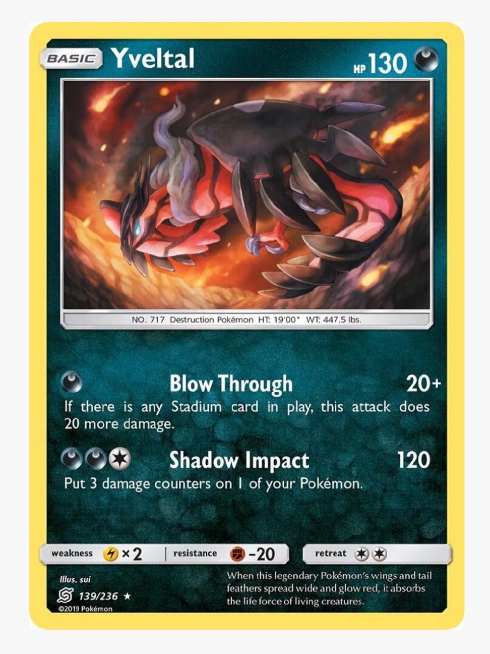 Yveltal SM Unified Minds Pokemon Trading Card
